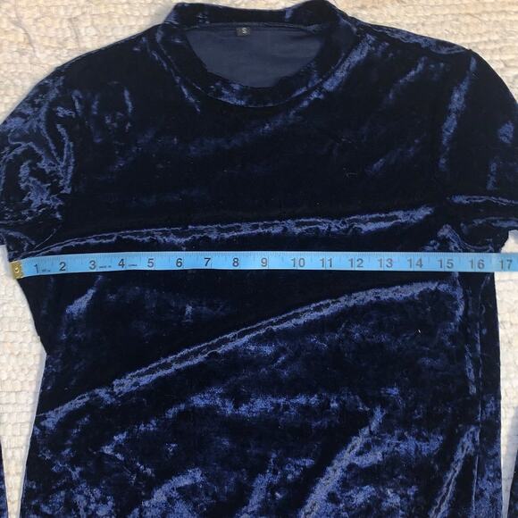 NWOT NAVY VELVET SWEATSHIRT S - Picture 5 of 7